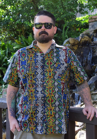 Jingle Cruise Holiday Embroidered Button-Up Safari Shirt in Black