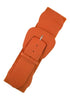 Faux Leather Elastic Cinch Belt, Orange