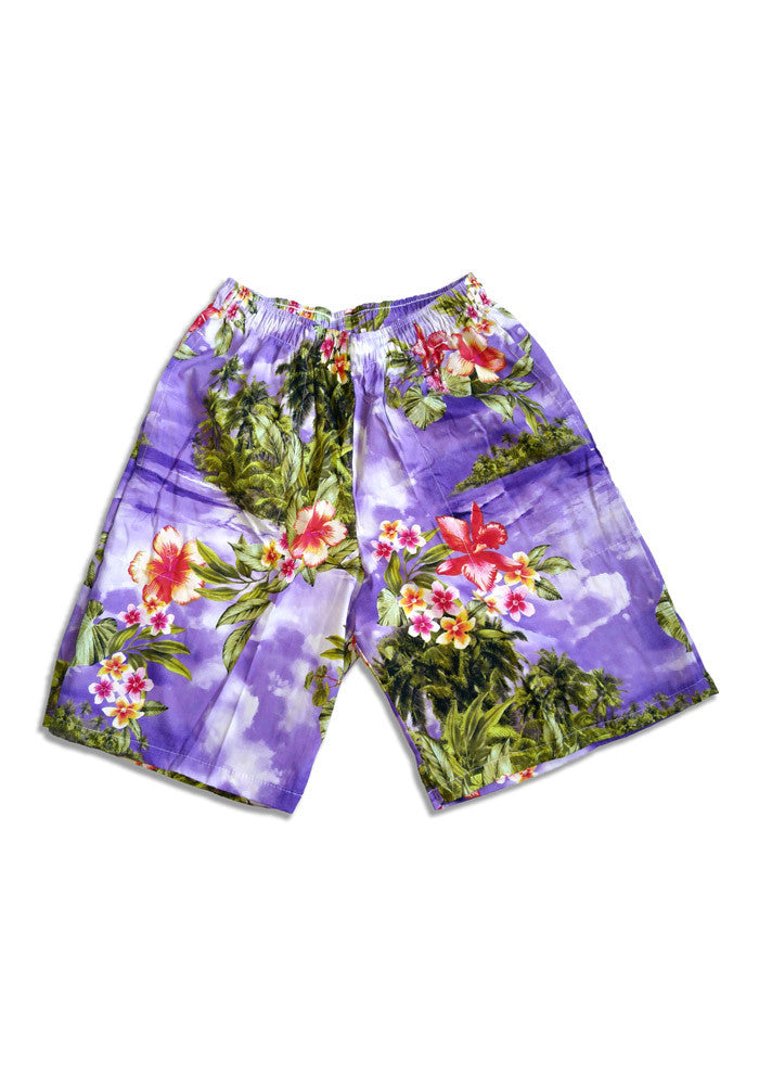 "Final Sale" Orchid Paradise Cabana Shorts, Purple