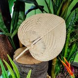 Large Wicker Palm Leaf Fan in Natural