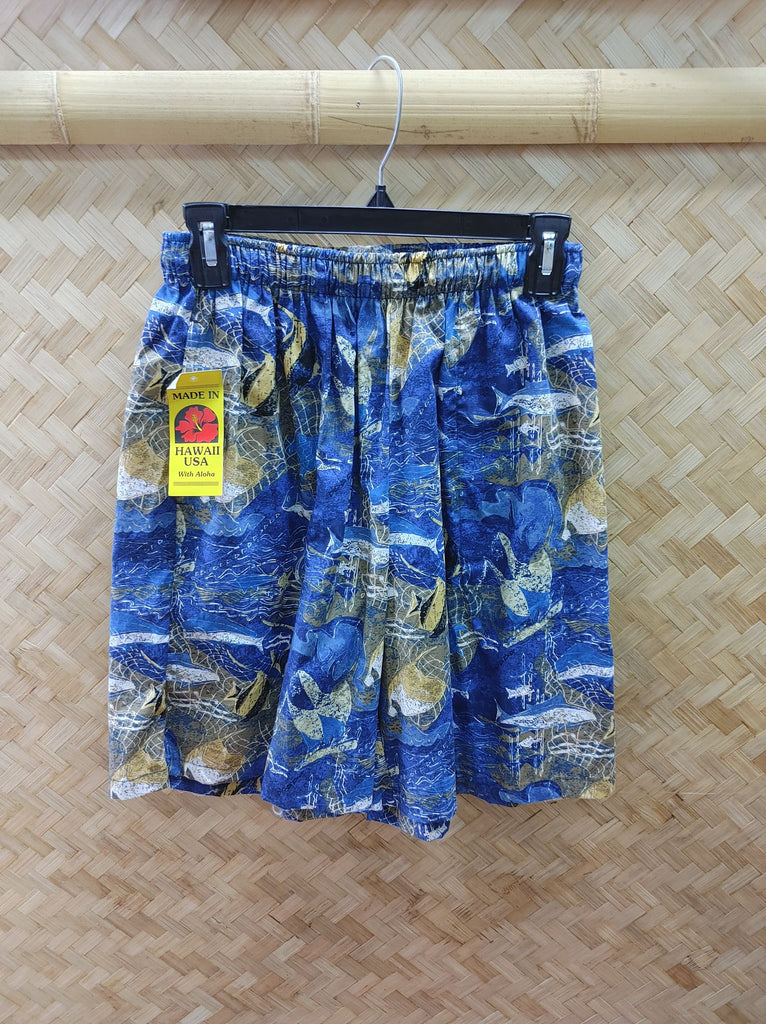 Vintage Fish Cabana Shorts, Blue – ACLASSICPARADISE