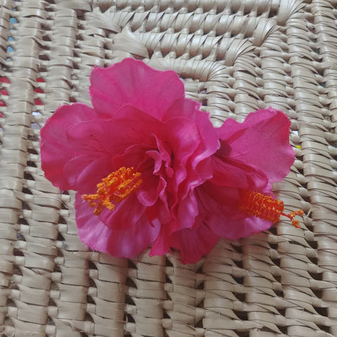 Bright Pink Plumeria Flower Hair Clip