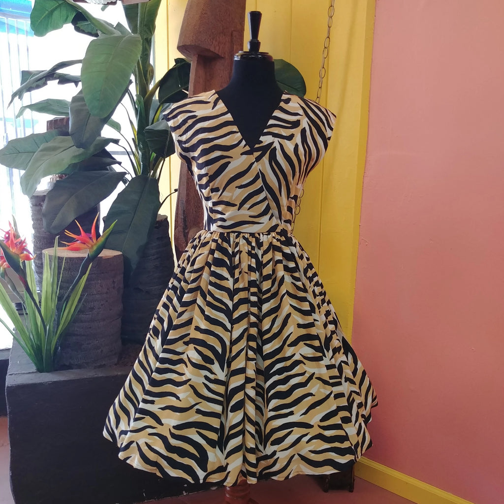 "Final Sale" Painted Tiger Stripes Jolene Patio Dress