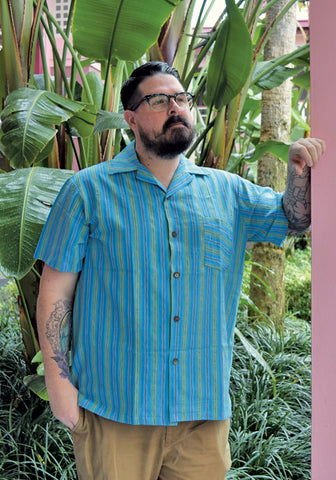 "Final Sale" Retro 80's Palm Beach Paradise Button-Up Shirt