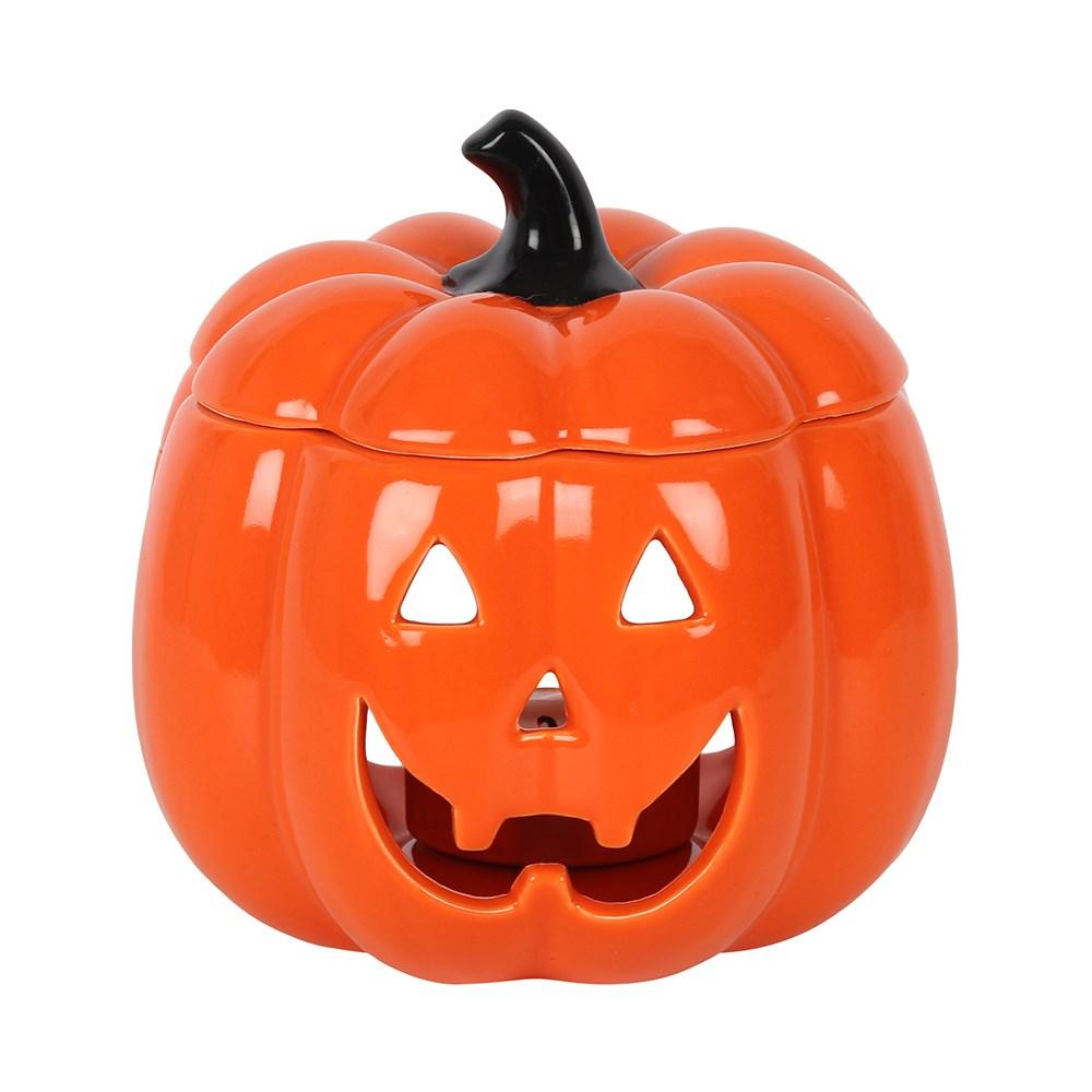 Orange Jack-O-Lantern Ceramic Pumpkin Oil Burner
