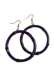 Bamboo Hoop Earrings - Purple