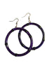 Bamboo Hoop Earrings - Purple