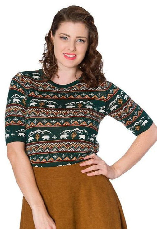 Christmas Bear Knit Sweater Top