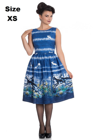"Final Sale" Jungle Leopard Deluxe Beverly Gathered Skirt in Blue