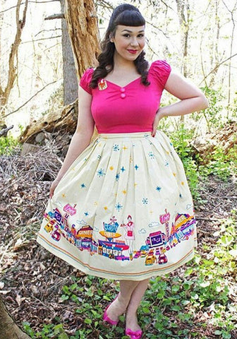 Catalina Full Skirt - Tiger Leaves print by Rockin Bettie (LIMITED STOCK)