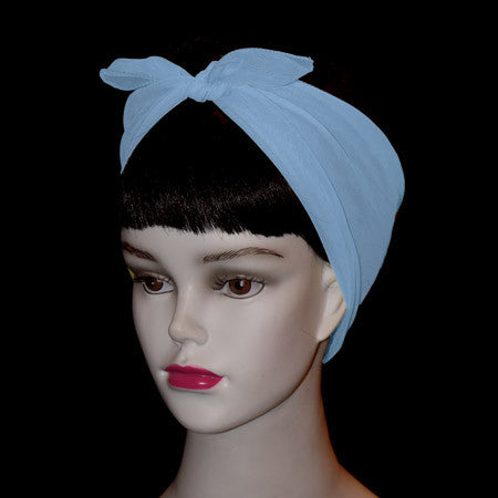 50's Style Retro Neck & Hair Scarf - Baby Blue