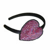 Pink & Black Sparkling Sequin Valentine's Day Heart Headband Fascinator