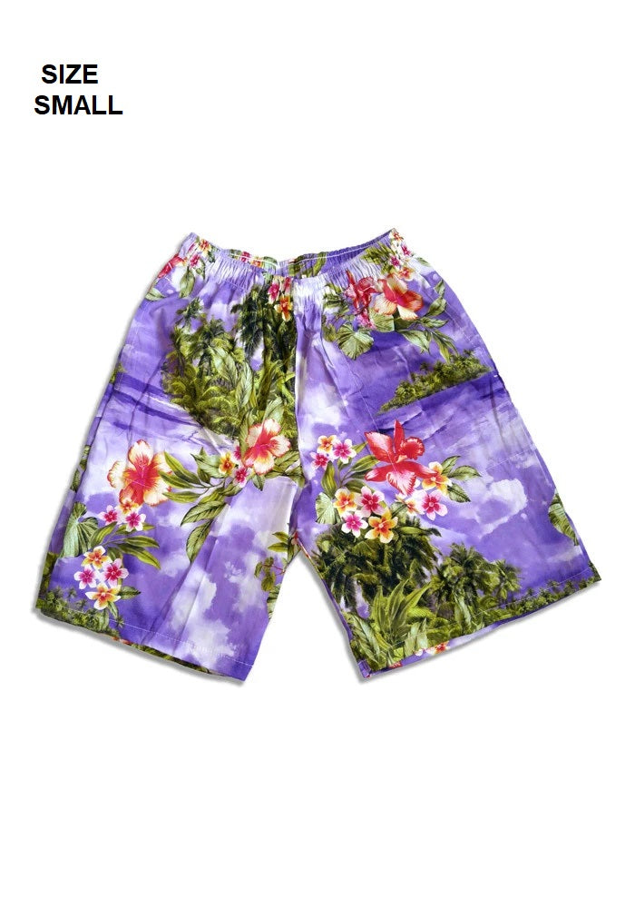 "Final Sale" Orchid Paradise Cabana Shorts, Purple