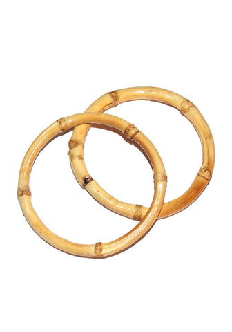 Bamboo Hoop Earrings - Orange