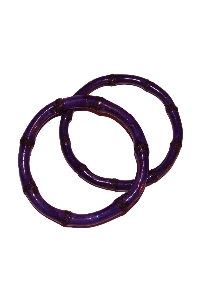 Bamboo Bracelets - Purple (Pair of 2) Blemished (FINAL SALE)