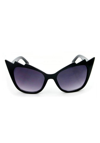 Fancy Vintage Inspired Cateye Sunglasses - Black