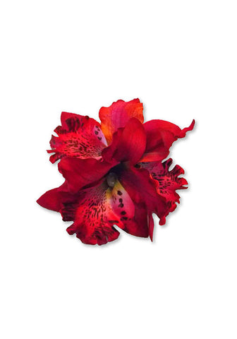 Red Plumeria Flower Hair Clip