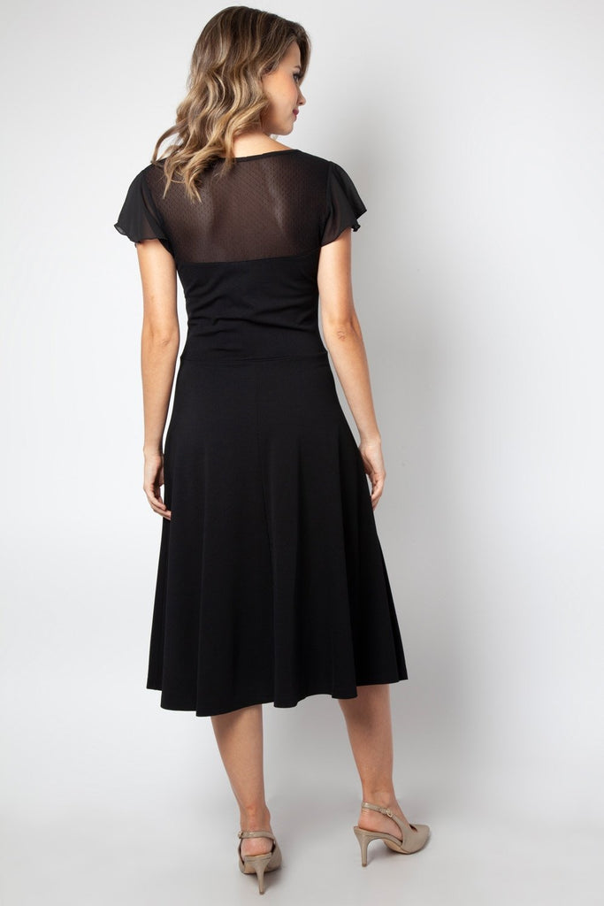 Victoria Black Flutter Sleeve Dress "Final Sale"