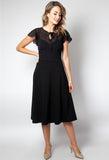 Victoria Black Flutter Sleeve Dress 
