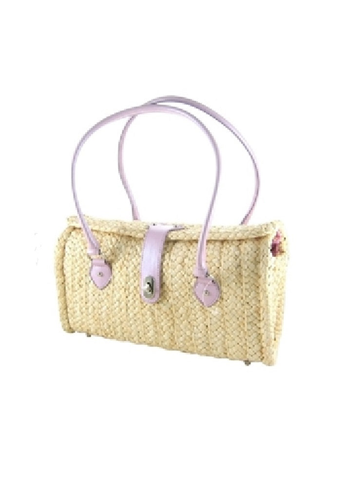 "Final Sale"Wicker & Lilac Faux Leather Handbag (Blemished)